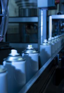 Filling line with cans